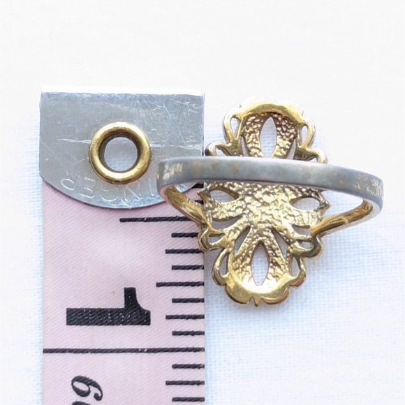 Vintage Cross Ring Signed Size 8.75 - Picture 6 of 7